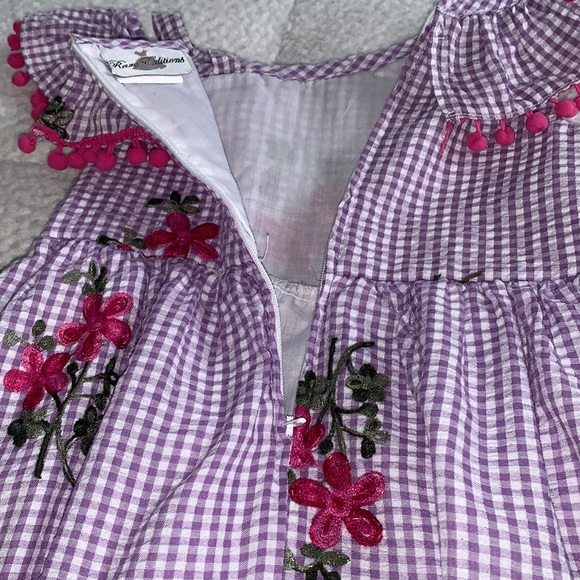 Rare Editions Purple Floral Seersucker Dress 5 EUC - Picture 10 of 11